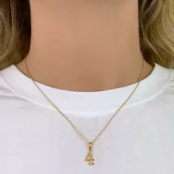 tallet 4 vedhæng i forgyldt sølv