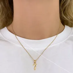 tallet 7 vedhæng i forgyldt sølv