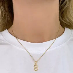 tallet 8 vedhæng i forgyldt sølv