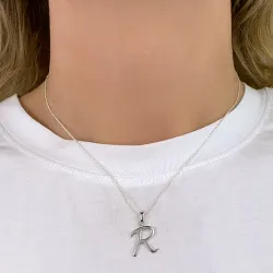 bogstav R vedhæng i sølv - My Letter