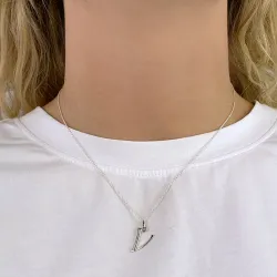 bogstav V vedhæng i sølv - My Letter