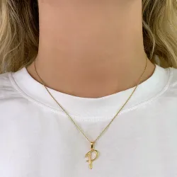 bogstav P vedhæng i forgyldt sølv - My Letter