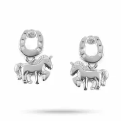 Blanke heste ørestikker i sølv