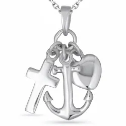 tro-håb-kærlighed halskæde i sølv med vedhæng i forgyldt