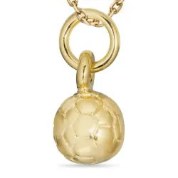 fodbold halskæde i forgyldt sølv med vedhæng i forgyldt sølv