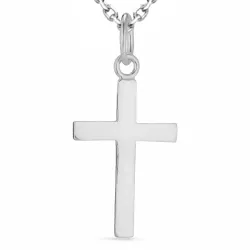 kors halskæde i sølv med vedhæng i sølv
