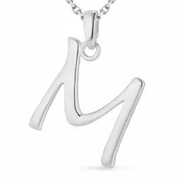 bogstav M halskæde i sølv med vedhæng i sølv - My Letter