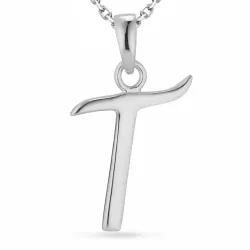 bogstav T halskæde i sølv med vedhæng i sølv - My Letter