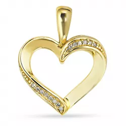 hjerte diamant vedhæng i 8 karat guld 0,0015 ct