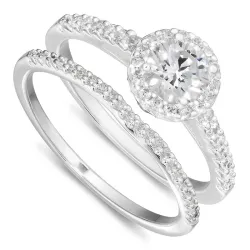 zirkon ring i sølv
