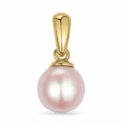 6 mm rosa perle vedhæng i 14 karat guld