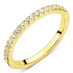 zirkon ring i forgyldt sølv