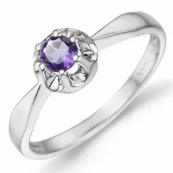 Ametyst ring i 9 karat hvidguld 0,22 ct