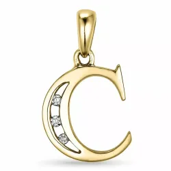 bogstav C diamant vedhæng i 9 karat guld 0,03 ct