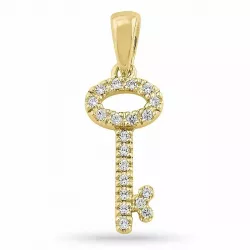 Nøgle diamant vedhæng i 9 karat guld 0,10 ct