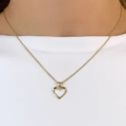 hjerte diamant vedhæng i 9 karat guld 0,009 ct