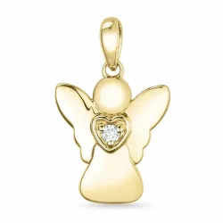 engel diamant vedhæng i 9 karat guld 0,02 ct