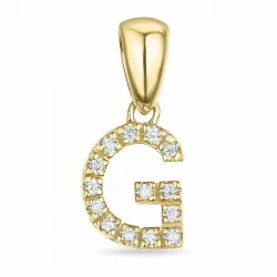bogstav G diamant vedhæng i 9 karat guld 0,074 ct