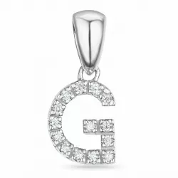 bogstav G diamant vedhæng i 9 karat hvidguld 0,074 ct