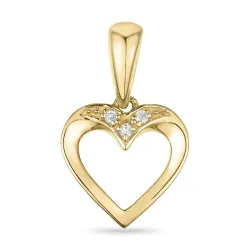 hjerte diamant vedhæng i 9 karat guld 0,02 ct