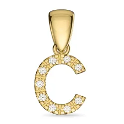 bogstav C diamant vedhæng i 9 karat guld 0,06 ct