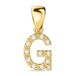 bogstav G diamant vedhæng i 9 karat guld 0,07 ct