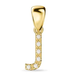 bogstav J diamant vedhæng i 9 karat guld 0,04 ct