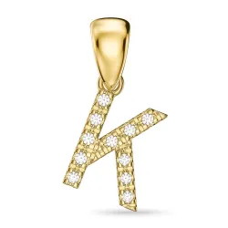 bogstav K diamant vedhæng i 9 karat guld 0,07 ct