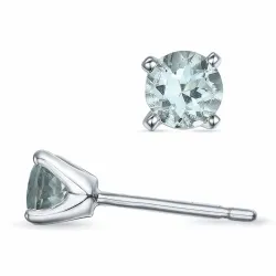 2 x 0,25 ct grønne ametyst solitaireørestikker i 9 karat hvidguld med ametyst 