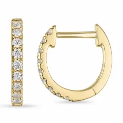 diamant creoler i 9 karat guld med diamant 