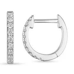 diamant creoler i 9 karat hvidguld med diamant 