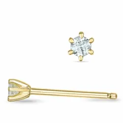 2 x 0,03 ct diamant solitaireørestikker i 9 karat guld med diamant 