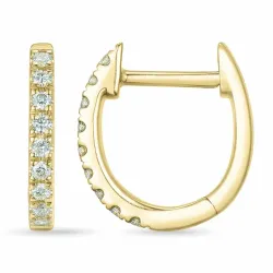 diamant creoler i 9 karat guld med diamant 