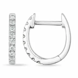 diamant creoler i 9 karat hvidguld med diamant 