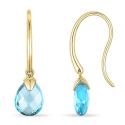 blå topas øreringe i 9 karat guld med topas 