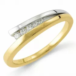 Diamant ring i 9 karat guld.- og hvidguld 0,13 ct