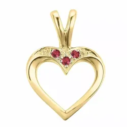 hjerte rubin vedhæng i 9 karat guld 0,02 ct