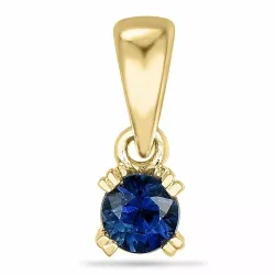 Rundt safir vedhæng i 9 karat guld 0,13 ct