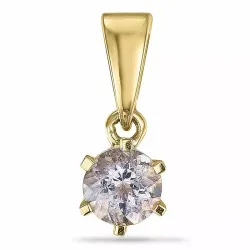 Rundt morganit vedhæng i 9 karat guld 0,22 ct