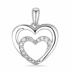 hjerte diamant vedhæng i 9 karat hvidguld 0,12 ct
