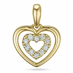 hjerte diamant vedhæng i 9 karat guld 0,06 ct