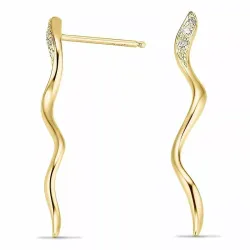 diamant øreringe i 9 karat guld med diamant 