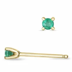 smaragd solitaireørestikker i 9 karat guld med smaragd 