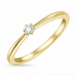 Kampagne - diamant ring i 14 karat guld 0,05 ct
