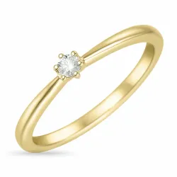 Kampagne - diamant ring i 14 karat guld 0,08 ct