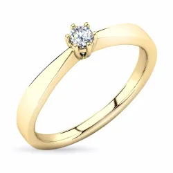 diamant solitairering i 14 karat guld 0,20 ct