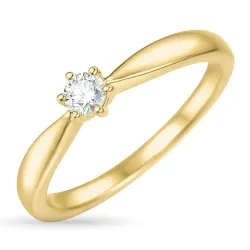 diamant solitairering i 14 karat guld 0,12 ct