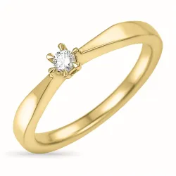 0,05 ct diamant solitairering i 14 karat guld 0,05 ct