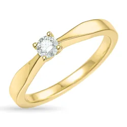 diamant solitairering i 14 karat guld 0,20 ct
