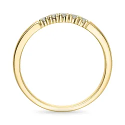 diamant alliancering i 14 karat guld 5 x 0,03 ct